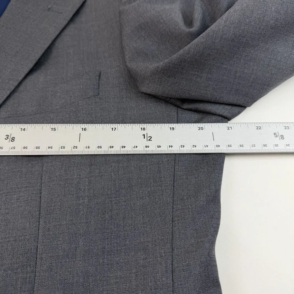 Combatant Gentlemen Grey Blazer Mens 40R Wool Suit Jacket Double Vent Sportcoat